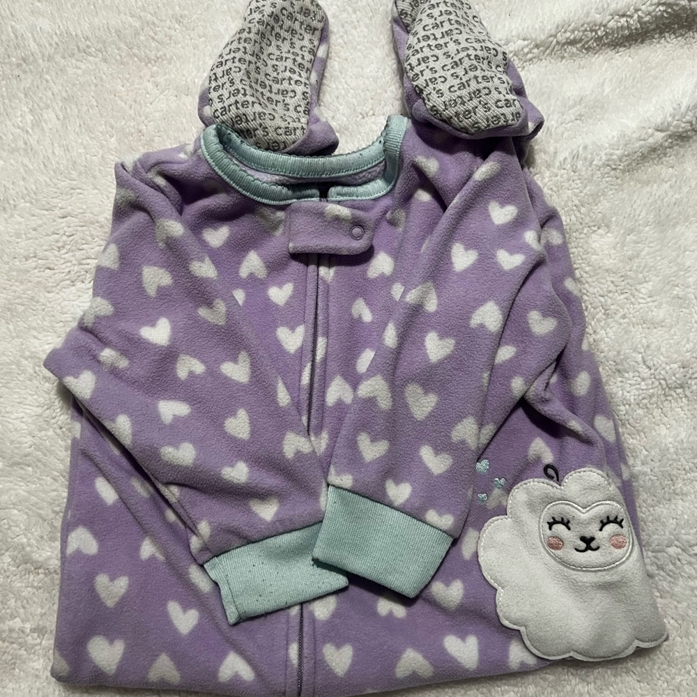 Carter's Purple and White Heart Pajamas